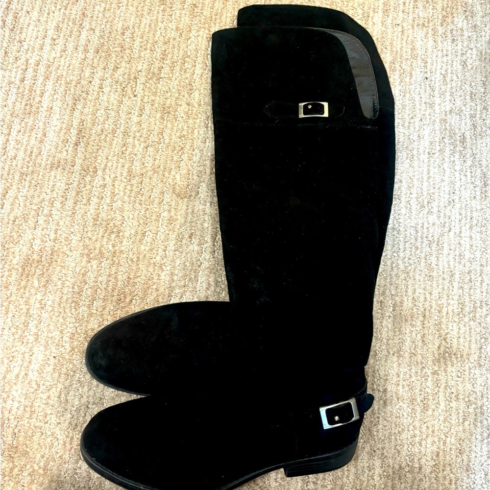 Black over the knee faux suede boots 6.5